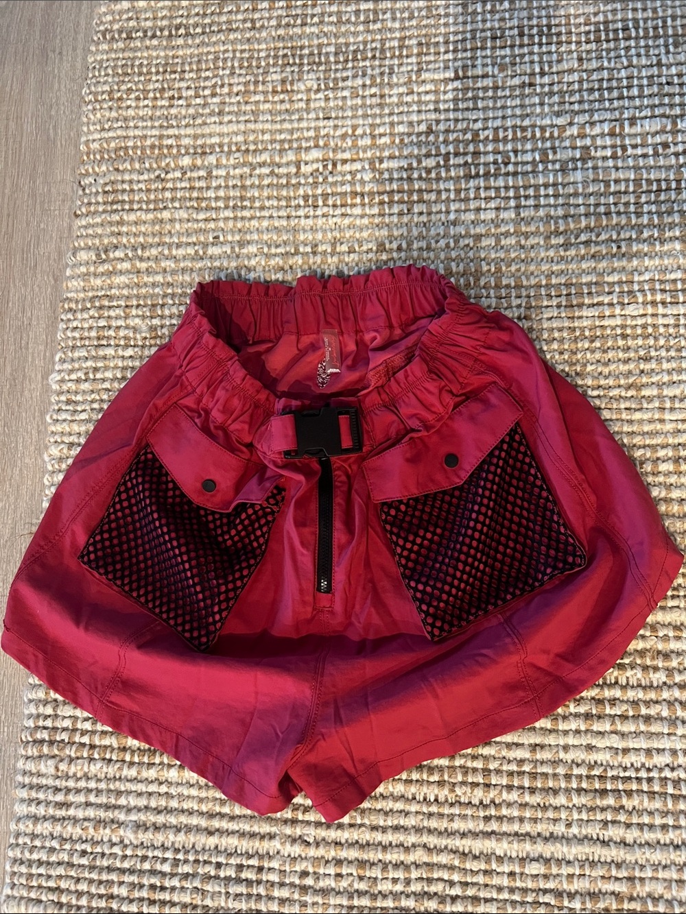 FP Movement Deep Pink Athletic Utility Shorts with Mesh Pockets